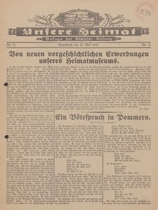 Unsere Heimat. Beilage zur Kösliner Zeitung Nr. 11/1930