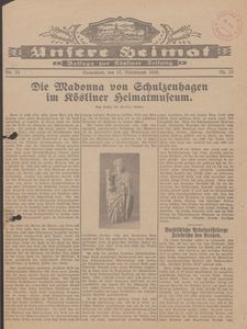 Unsere Heimat. Beilage zur Kösliner Zeitung Nr. 23/1930