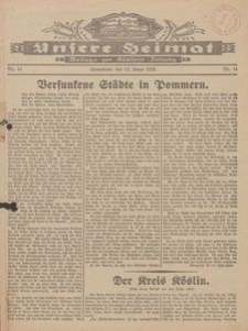 Unsere Heimat. Beilage zur Kösliner Zeitung Nr. 14/1929