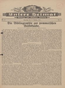 Unsere Heimat. Beilage zur K&ouml;sliner Zeitung Nr. 17/1929