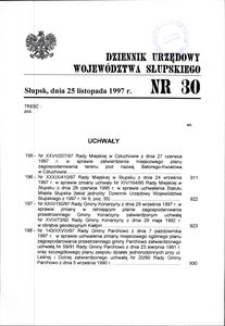 Dziennik Urzędowy Województwa Słupskiego. Nr 30/1997