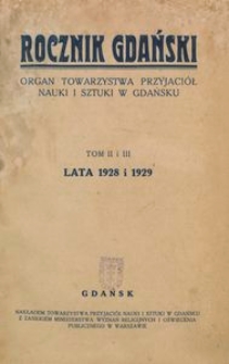 Rocznik Gdański, t. 2 i 3 (1928-1929)