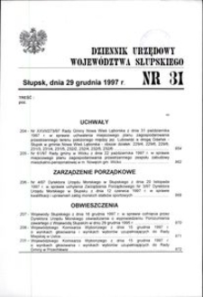 Dziennik Urzędowy Województwa Słupskiego. Nr 31/1997