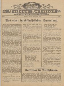 Unsere Heimat. Beilage zur K&ouml;sliner Zeitung Nr. 6/1931