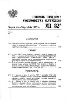 Dziennik Urzędowy Województwa Słupskiego. Nr 32/1997
