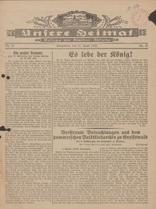 Unsere Heimat. Beilage zur K&ouml;sliner Zeitung Nr. 15/1929