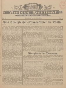 Unsere Heimat. Beilage zur K&ouml;sliner Zeitung Nr. 10/1928