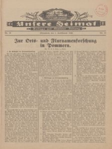 Unsere Heimat. Beilage zur K&ouml;sliner Zeitung Nr. 19/1928