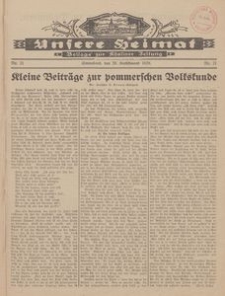 Unsere Heimat. Beilage zur K&ouml;sliner Zeitung Nr. 21/1928