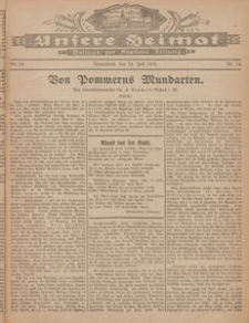 Unsere Heimat. Beilage zur K&ouml;sliner Zeitung Nr. 14/1926