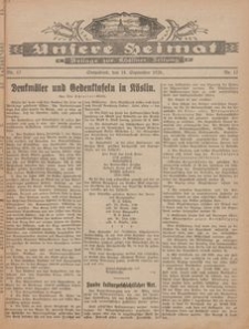 Unsere Heimat. Beilage zur K&ouml;sliner Zeitung Nr. 17/1926