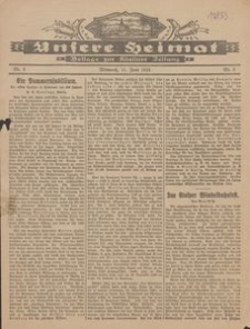 Unsere Heimat. Beilage zur Kösliner Zeitung Nr. 8/1924