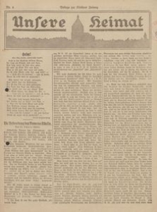 Unsere Heimat. Beilage zur K&ouml;sliner Zeitung Nr. 4/1923