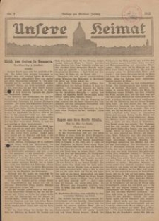 Unsere Heimat. Beilage zur K&ouml;sliner Zeitung Nr. 7/1923