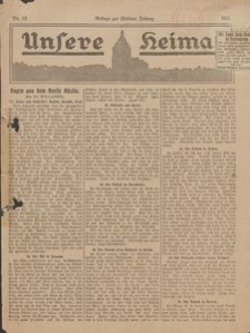Unsere Heimat. Beilage zur Kösliner Zeitung Nr. 13/1923