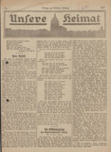 Unsere Heimat. Beilage zur Kösliner Zeitung Nr. 1/1922