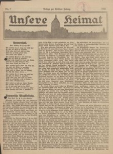 Unsere Heimat. Beilage zur K&ouml;sliner Zeitung Nr. 7/1922