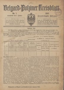 Belgard-Polziner Kreisblatt, 1913, Nr 1