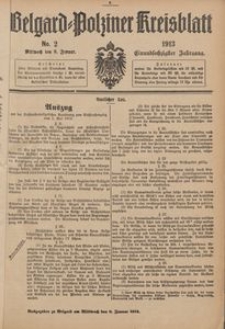 Belgard-Polziner Kreisblatt, 1913, Nr 2