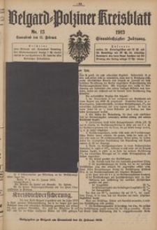 Belgard-Polziner Kreisblatt, 1913, Nr 13