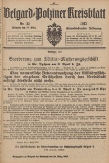 Belgard-Polziner Kreisblatt, 1913, Nr 22