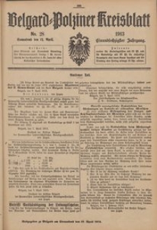 Belgard-Polziner Kreisblatt, 1913, Nr 28