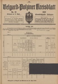 Belgard-Polziner Kreisblatt, 1913, Nr 29
