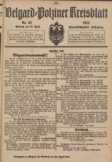 Belgard-Polziner Kreisblatt, 1913, Nr 33