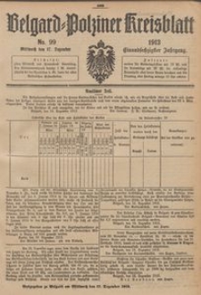 Belgard-Polziner Kreisblatt, 1913, Nr 99
