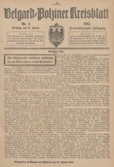 Belgard-Polziner Kreisblatt, 1915, Nr 4