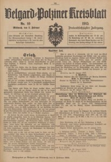 Belgard-Polziner Kreisblatt, 1915, Nr 10