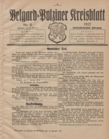 Belgard-Polziner Kreisblatt, 1927, Nr 5