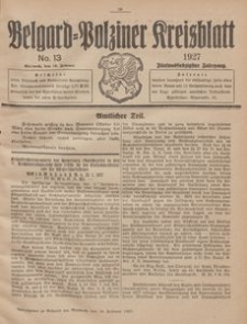 Belgard-Polziner Kreisblatt, 1927, Nr 13