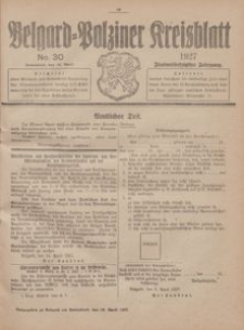 Belgard-Polziner Kreisblatt, 1927, Nr 30