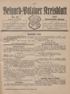 Belgard-Polziner Kreisblatt, 1927, Nr 31