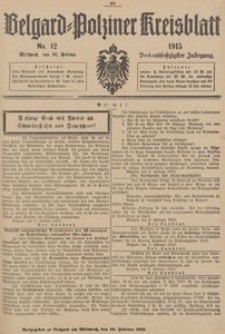 Belgard-Polziner Kreisblatt, 1915, Nr 12