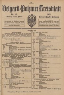 Belgard-Polziner Kreisblatt, 1915, Nr 16