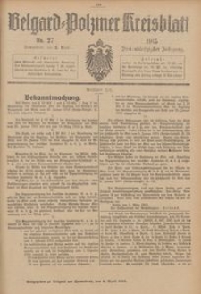 Belgard-Polziner Kreisblatt, 1915, Nr 27