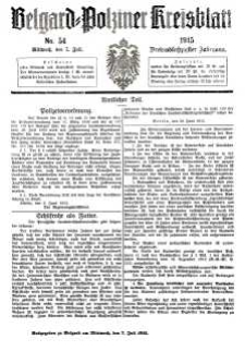 Belgard-Polziner Kreisblatt, 1915, Nr 54