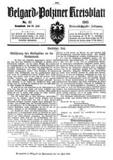 Belgard-Polziner Kreisblatt, 1915, Nr 61