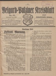 Belgard-Polziner Kreisblatt, 1927, Nr 44