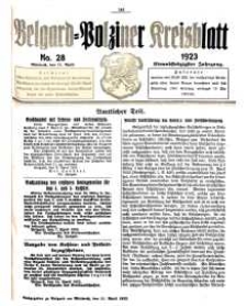 Belgard-Polziner Kreisblatt, 1923, Nr 27