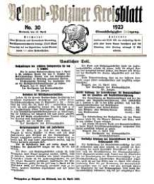 Belgard-Polziner Kreisblatt, 1923, Nr 30