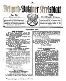 Belgard-Polziner Kreisblatt, 1923, Nr 34
