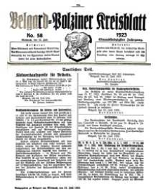 Belgard-Polziner Kreisblatt, 1923, Nr 58