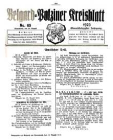 Belgard-Polziner Kreisblatt, 1923, Nr 65
