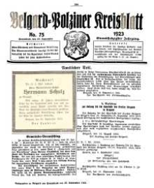 Belgard-Polziner Kreisblatt, 1923, Nr 75