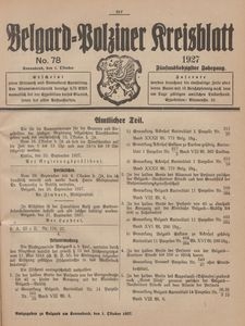 Belgard-Polziner Kreisblatt, 1927, Nr 78