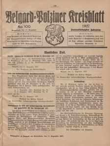 Belgard-Polziner Kreisblatt, 1927, Nr 100
