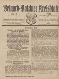 Belgard-Polziner Kreisblatt, 1923, Nr 2